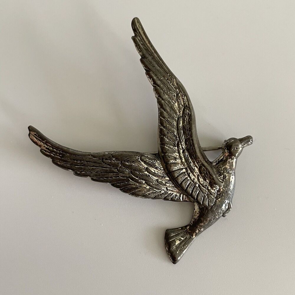 Vintage Sterling Silver Bird Brooch